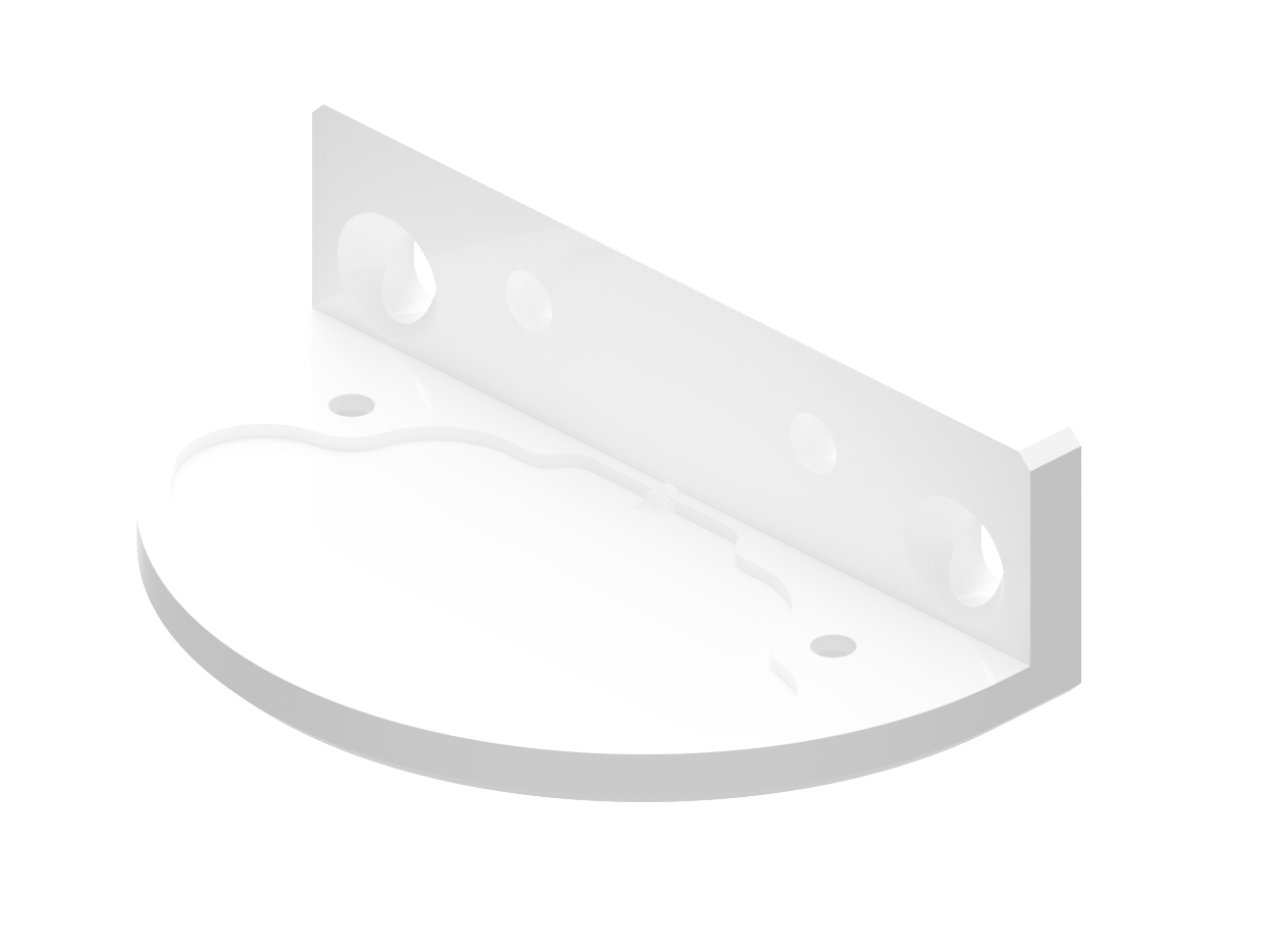 Mounting plate vert sidelights X01-series, White Mounting plate vert sidelights X01-series, White